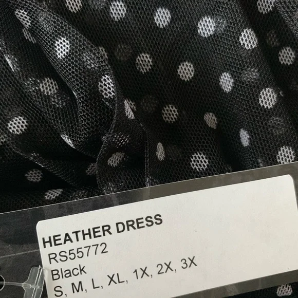 Rock Steady Heather Dress Black Polka Dots Sz M - Picture 7 of 9